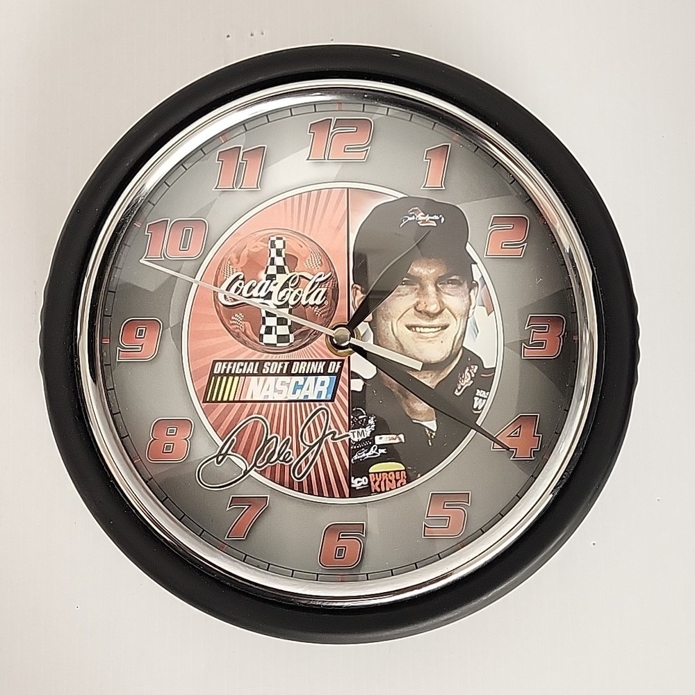 Dale Earnhardt JR Nascar Coca-Cola Signature Series Wall Clock Metal Frame 2005